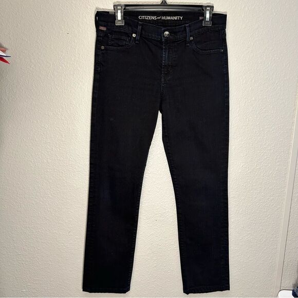 Citizens of Humanity COH Elson Medium Rise Straight Leg Black Jeans Size 28 - Picture 15 of 16